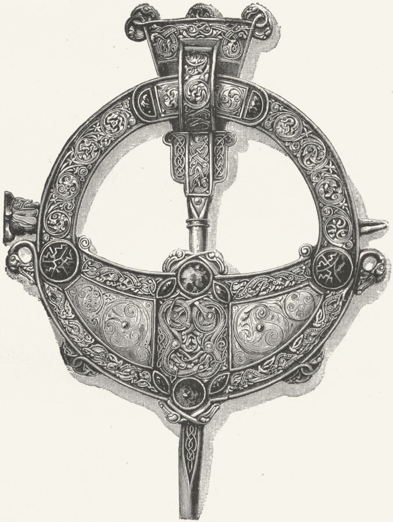 IRELAND. Tara Brooch(Reverse) 1888 old antique vintage print picture